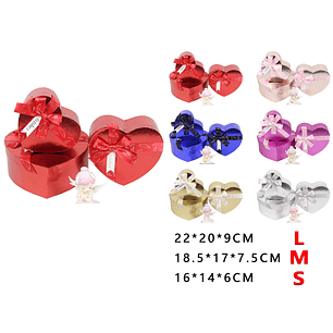 Pack de cajas de regalos corazon 3pcs (color al azar)
