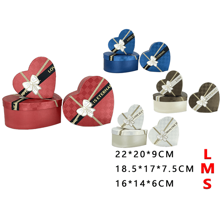 Pack de cajas de regalos corazon love 3pcs (color al azar) 1