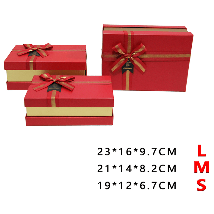 Pack de cajas de regalos rojo 3pcs 1