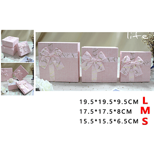Pack de cajas de regalos rosado 3pcs