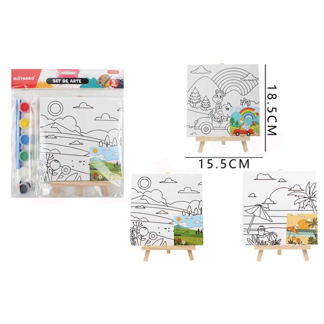Set de pintura de lienzo 18.5*15.5cm 5pcs 1