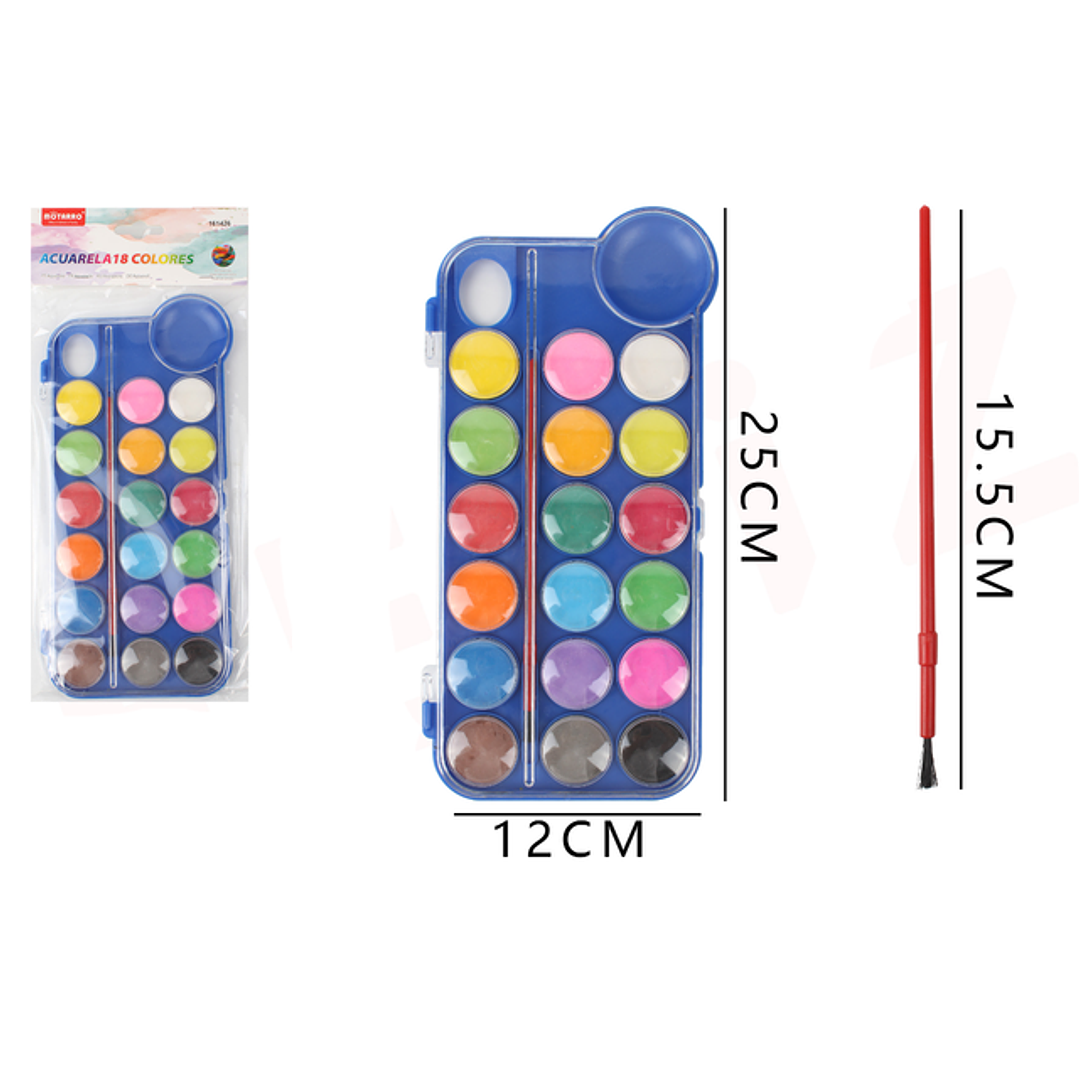 Pinturas acuarela en paleta 18colores 1