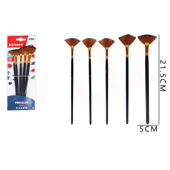 Set de pinceles abanico 5pcs 1