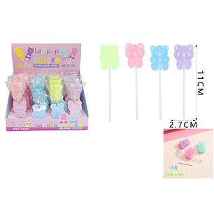 Goma de borrar lollipop oso 24pcs