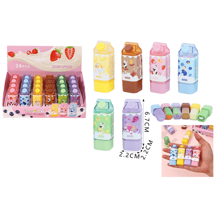 Goma de borrar leche de fruta 24pcs 1