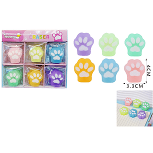 Goma de borrar patita gato 30pcs
