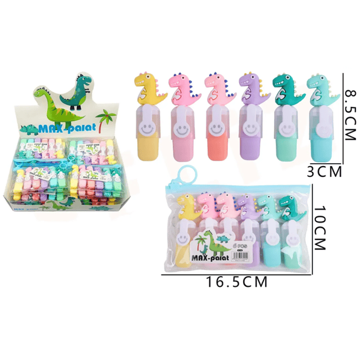 Destacadores Flúor Dinosaurio 6pcs 1