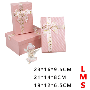 Pack De Cajas De Regalos Rosado 3Pcs