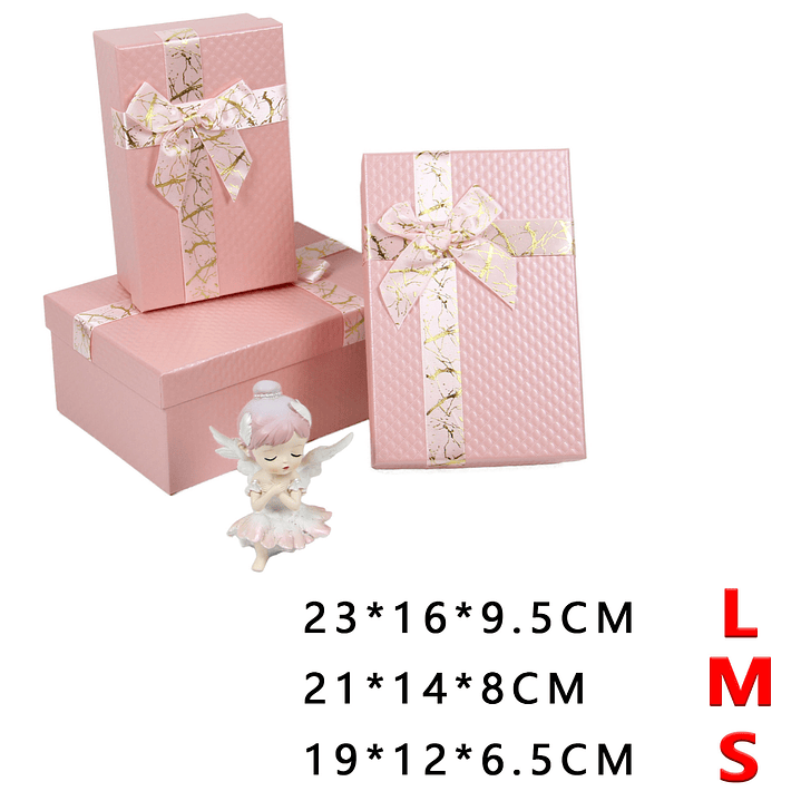 Pack De Cajas De Regalos Rosado 3Pcs 1
