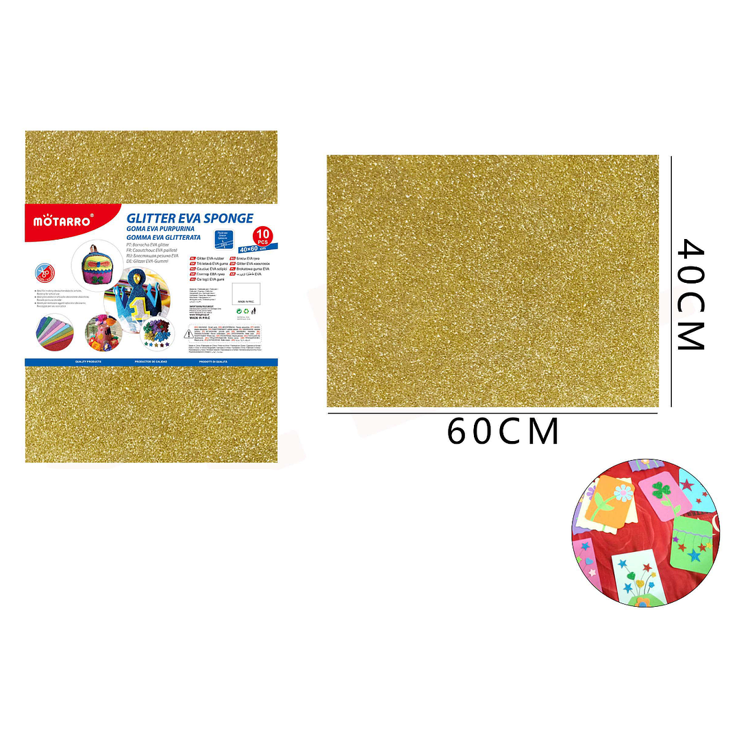 Goma Eva Glitter Dorado 40*60Cm 1