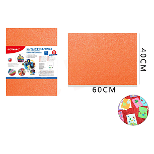 Goma Eva Glitter Naranja 40*60Cm
