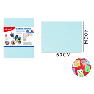 Goma Eva Glitter Azul Cielo 40*60Cm