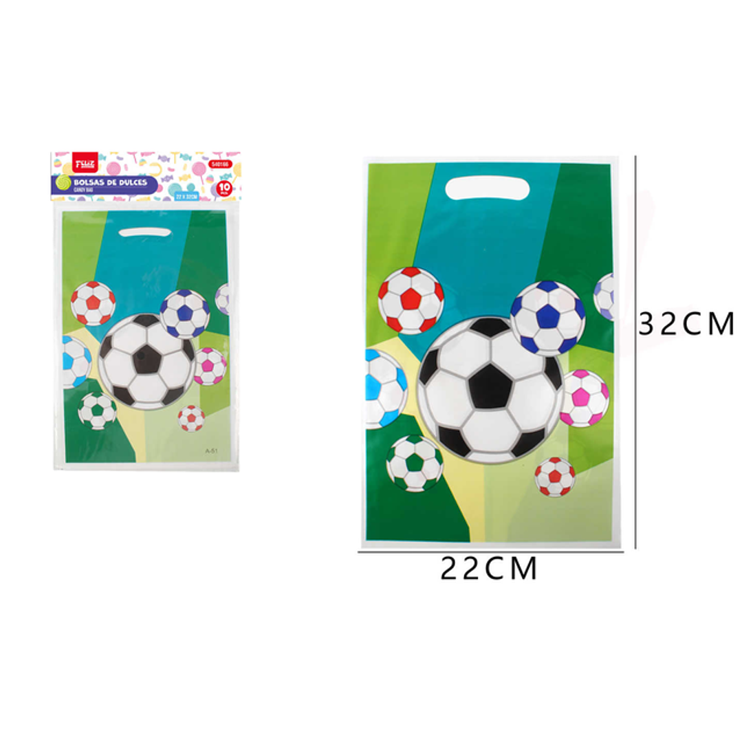 Bolsas Para Dulces L Futbol 10Pcs 1