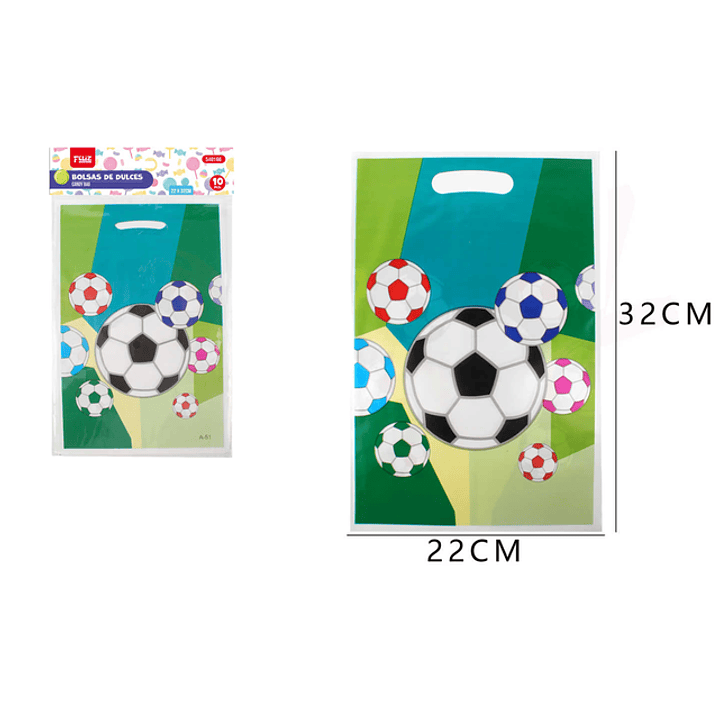 Bolsas Para Dulces L Futbol 10Pcs 1