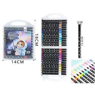 Marcadores Brillante 13.5Cm 24Pcs