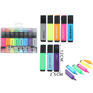 Marcadores Flourescente 12Cm 8Pcs