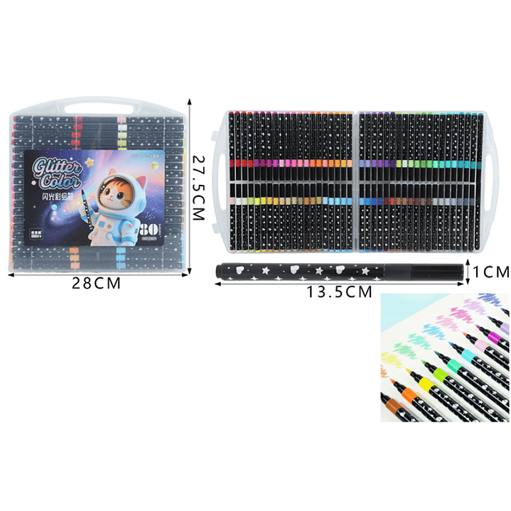 Marcadores Brillante 13.5Cm 80Pcs 1