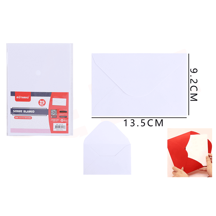 Sobre Blanco 13.5*9.2Cm 25Pcs 1