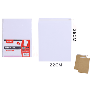 Sobre Blanco 22*26Cm 5Pcs