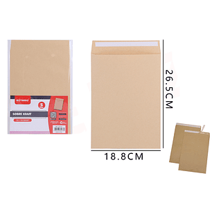 Sobre Kraft 18.8*26.5Cm 5Pcs