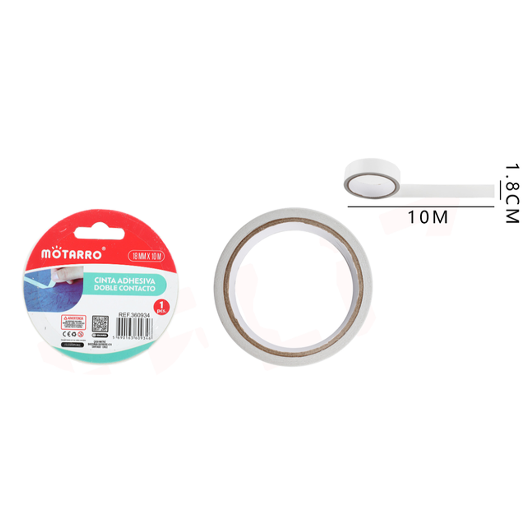 Cinta Adhesiva Doble Contacto 1.8Cm*10M 1