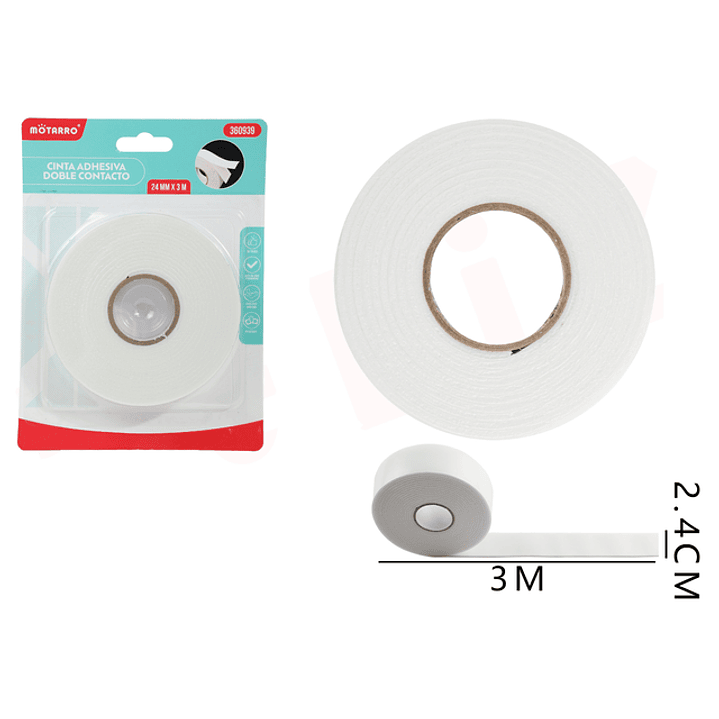 Cinta Adhesiva Doble Cara Espuma 2.4Cm*3M 1