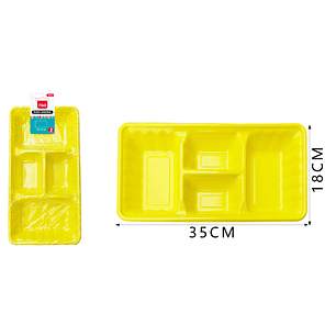Platos Plastico, Rectangulo Amarillo 35Cm 2Pcs