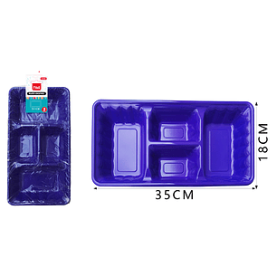 Platos Plastico, Rectangulo Morado 35Cm 2Pcs