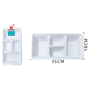 Platos Plastico, Rectangulo Blanco 35Cm 2Pcs