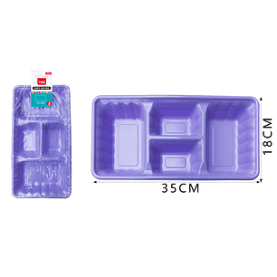 Platos Plastico, Rectangulo Morado Pastel 35Cm 2Pcs