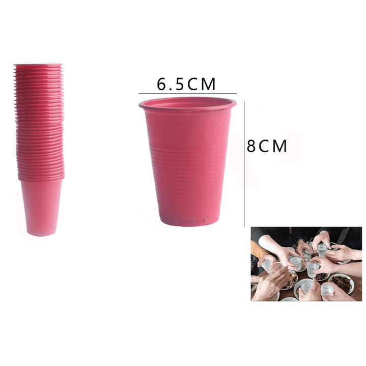 Vasos Plastico Rojo 25Pcs 200Ml 1
