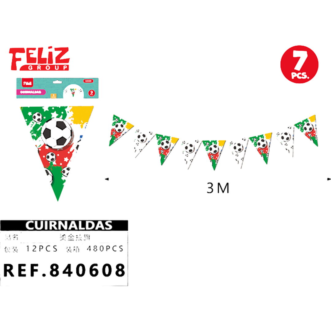 Guirnalda Triangulo Futbol 3M 7Pcs 1