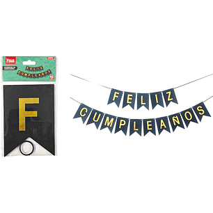 Guirnalda F.Cumple Glitter Negro 5M 15Pcs