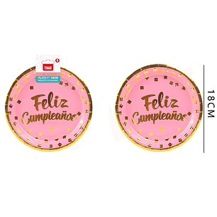 Platos Cumpleaños 6Pcs 18Cm