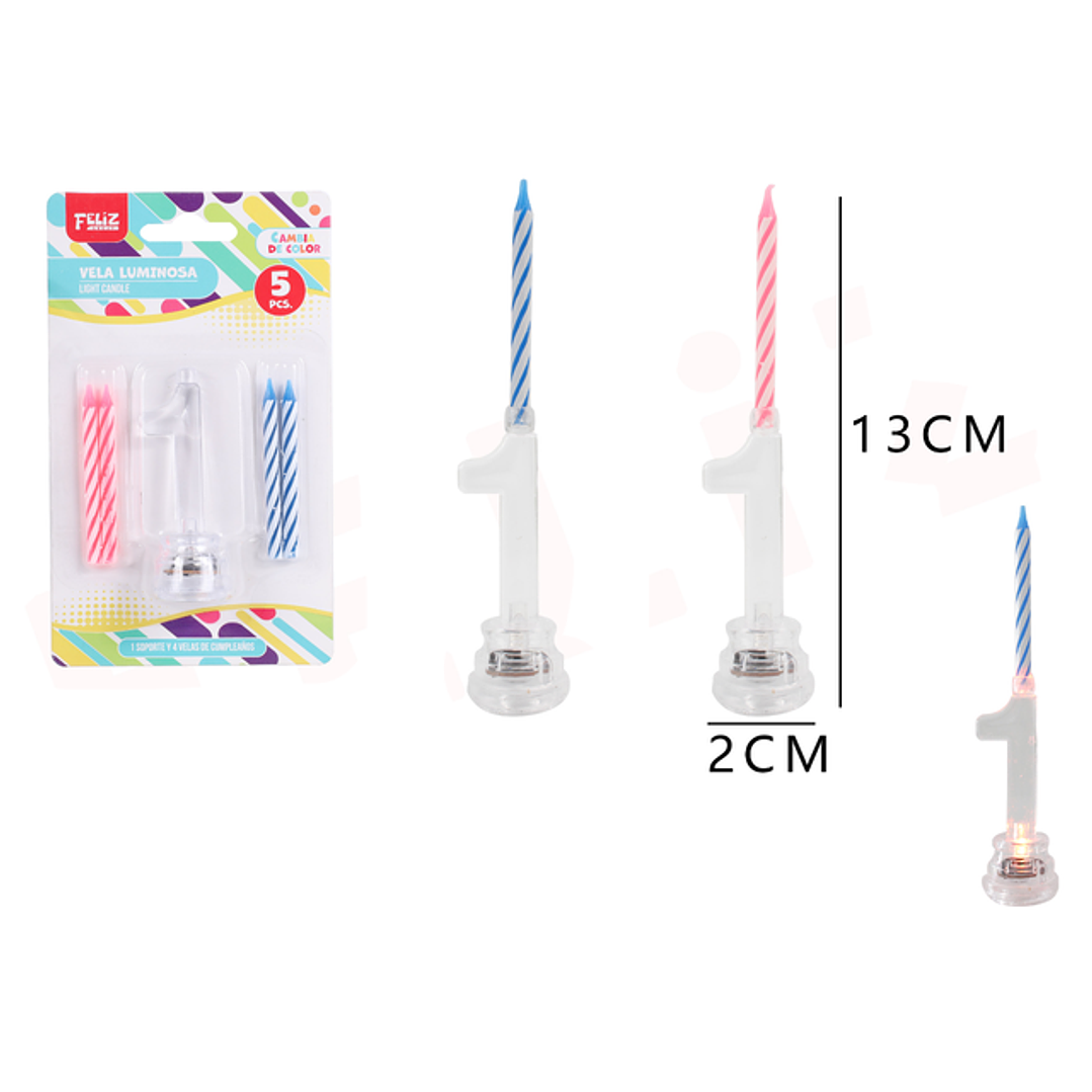 Vela De Numero Con Luz 1 1