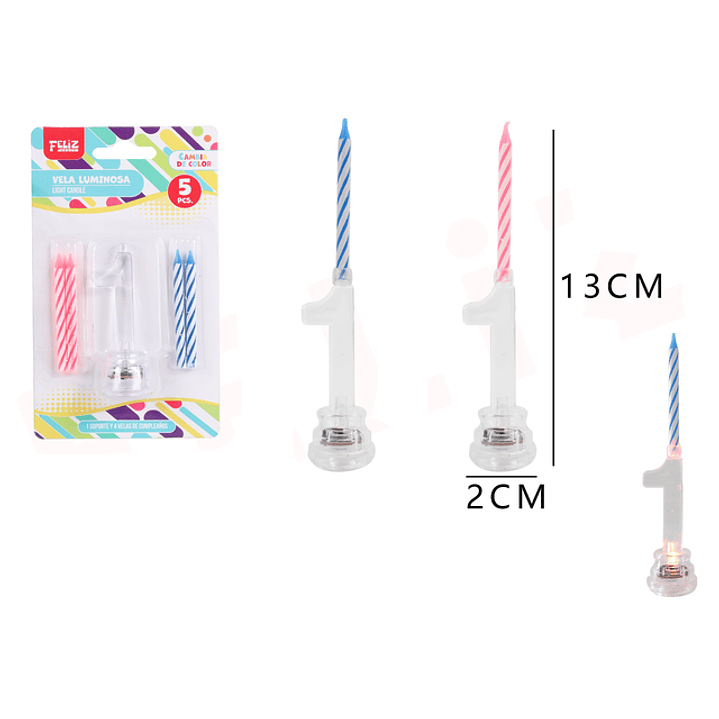 Vela De Numero Con Luz 1 1