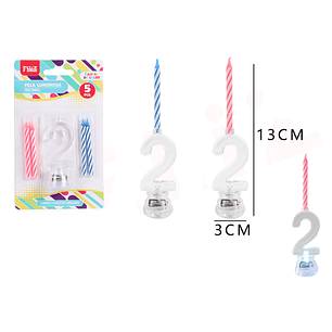 Vela De Numero Con Luz 2