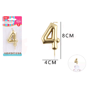 Vela De Numero 4 Dorado