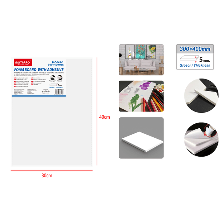 Tablero Espuma Adhesiva Blanco 1