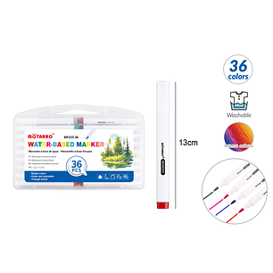 Marcadores Triangular Base De Agua 13Cm 36Pcs