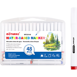 Marcadores Triangular Base De Agua 13Cm 48Pcs