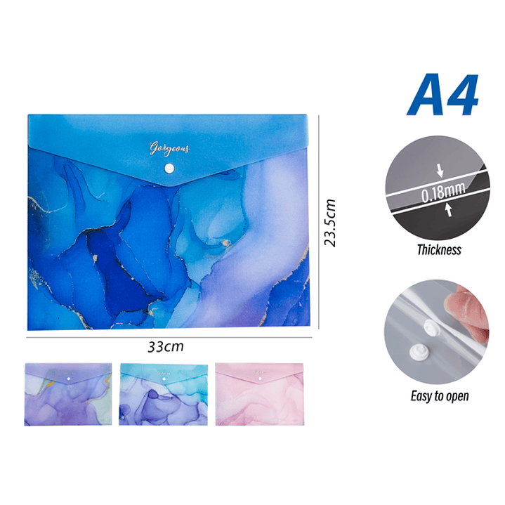 Carpeta Con Boton Marmol A4 Pp 1
