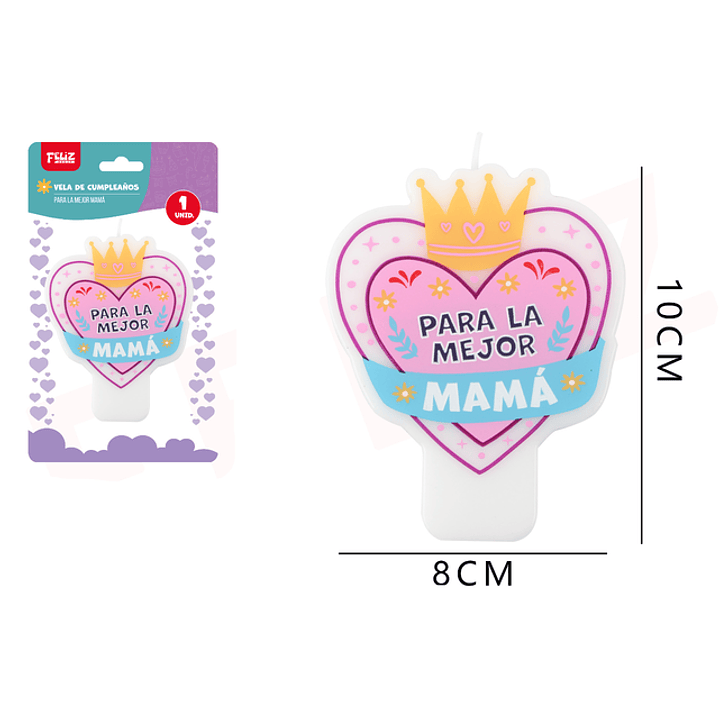 Vela Mejor Mamá10*8Cm 1