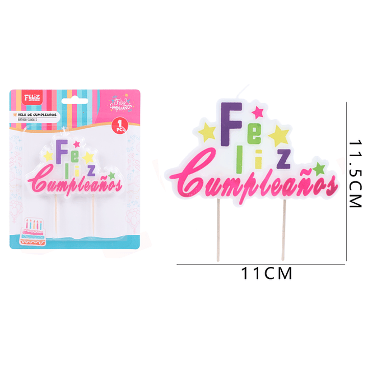 Vela De Cumple. Rosado 11*11.5Cm 1