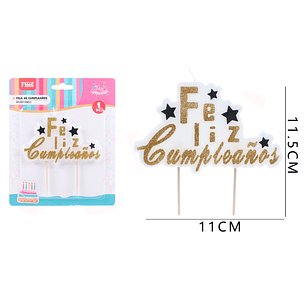 Vela De Cumple. Dorado 11*11.5Cm