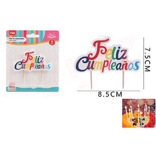 Vela De Cumple. Multicolor 8.5*7.5Cm