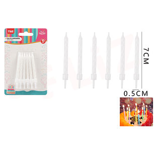 Velas Para Torta Espiral Vlanco 7Cm