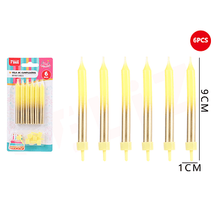 Velas Para Torta Amarillo Dorado