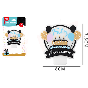 Vela Feliz Aniersario 8*7.5Cm