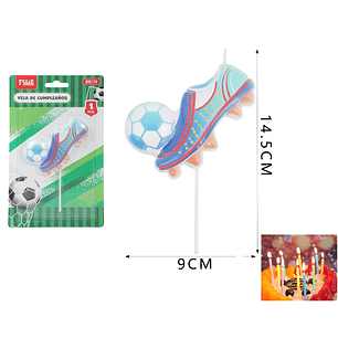 Vela Para Torta Futbol 9*14.5Cm